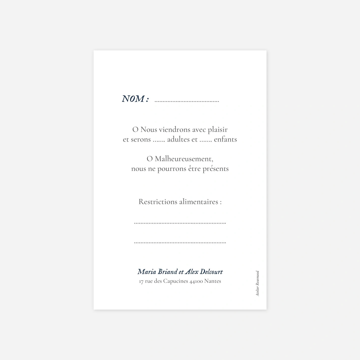 Carton réponse Signature végétale