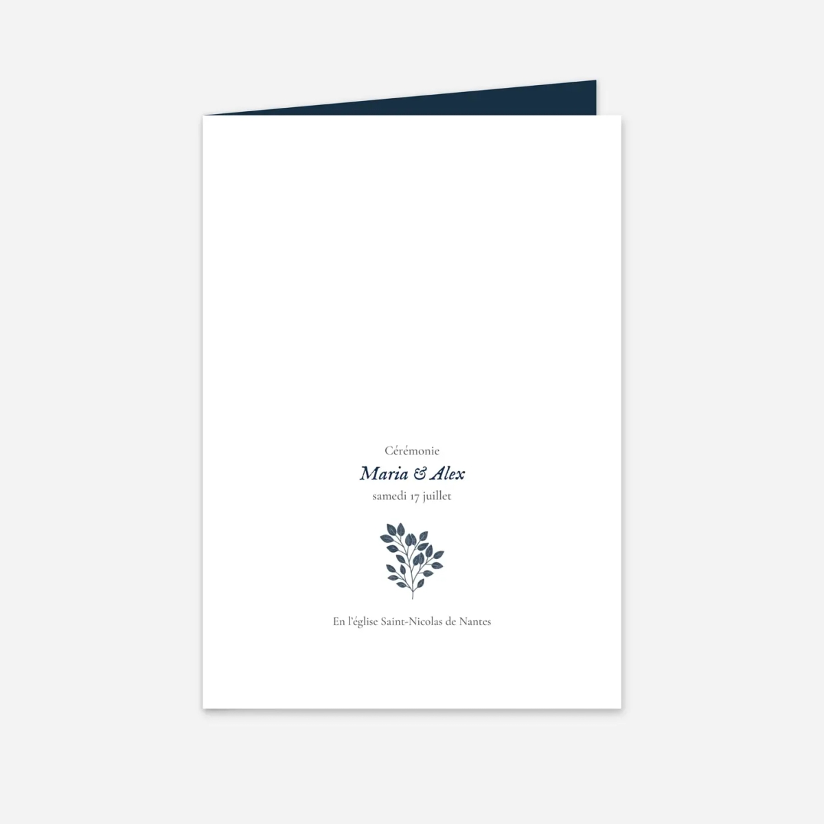 Livret de messe mariage Signature végétale