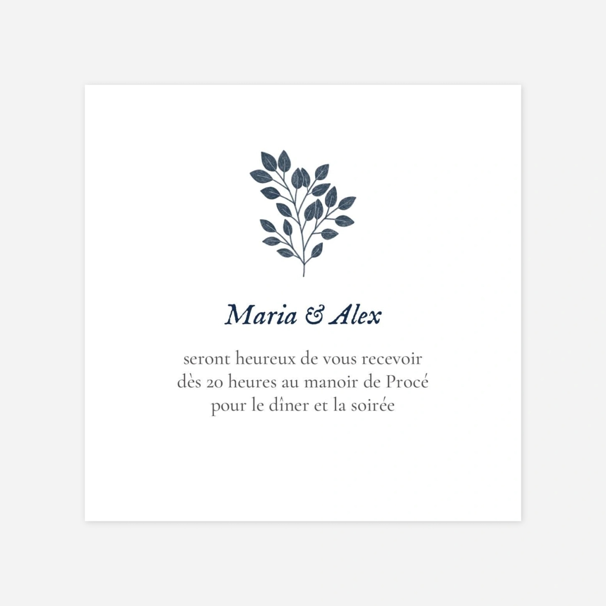 Carton d'invitation Signature végétale