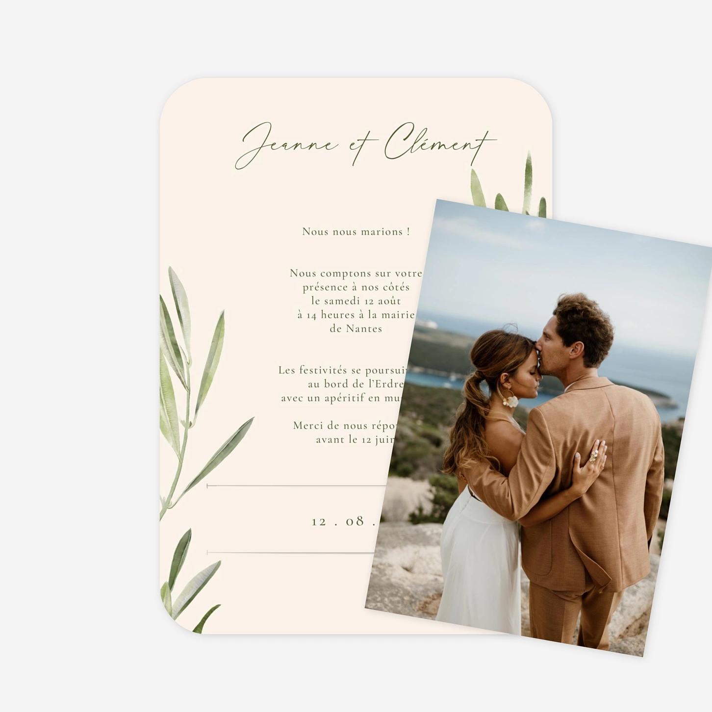 Faire-part mariage Sous les oliviers