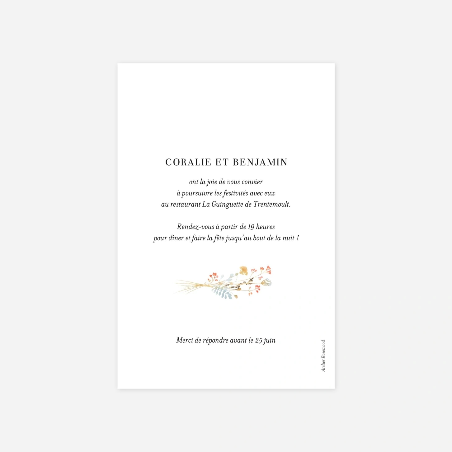 Carton d'invitation Solstice d'été