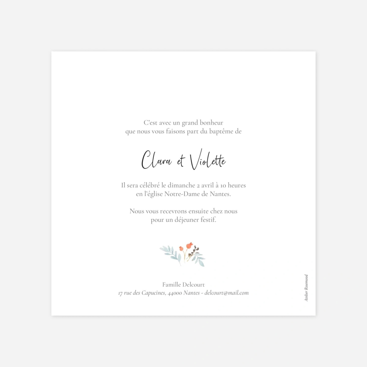 Faire-part baptême Solstice d'été I