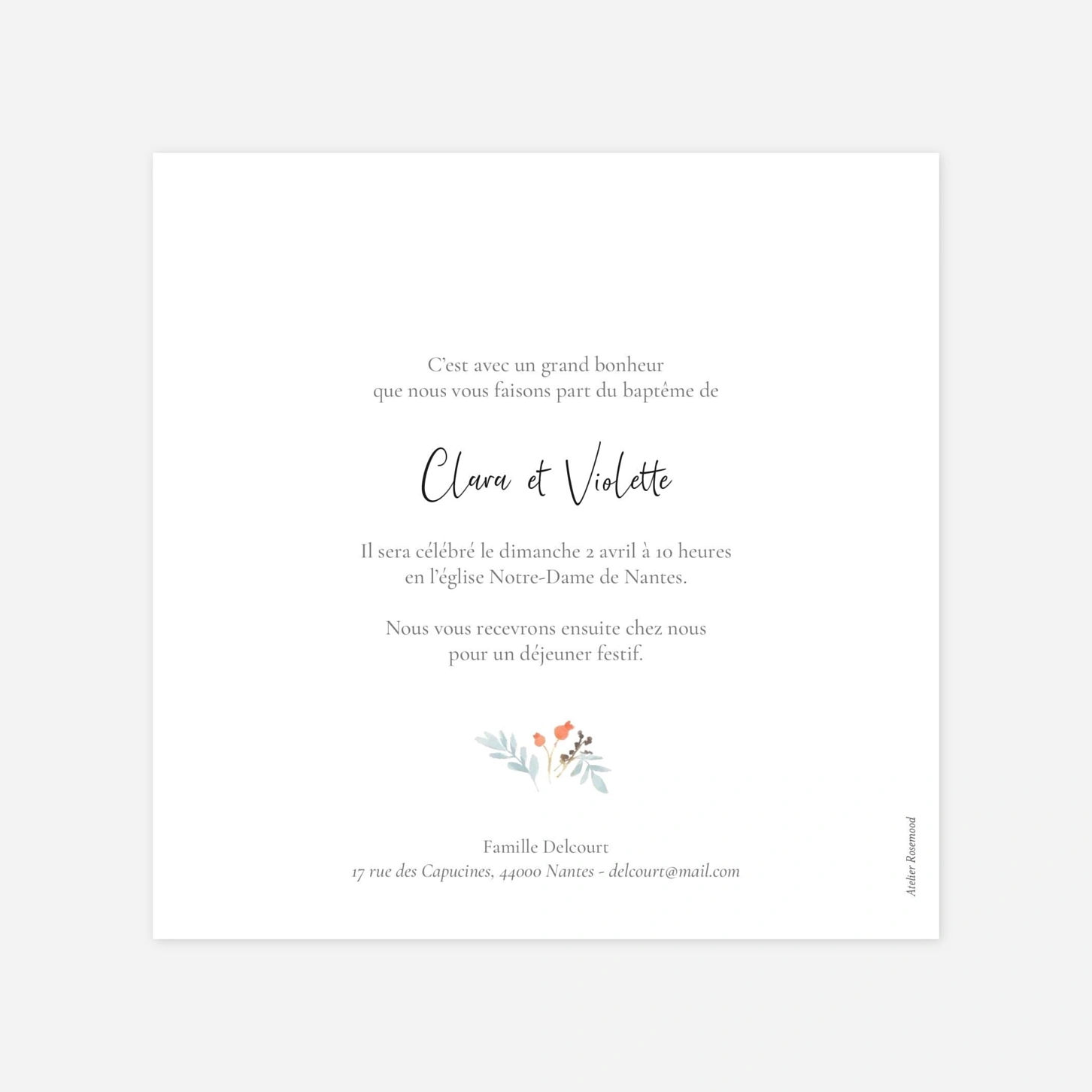 Faire-part baptême Solstice d'été I