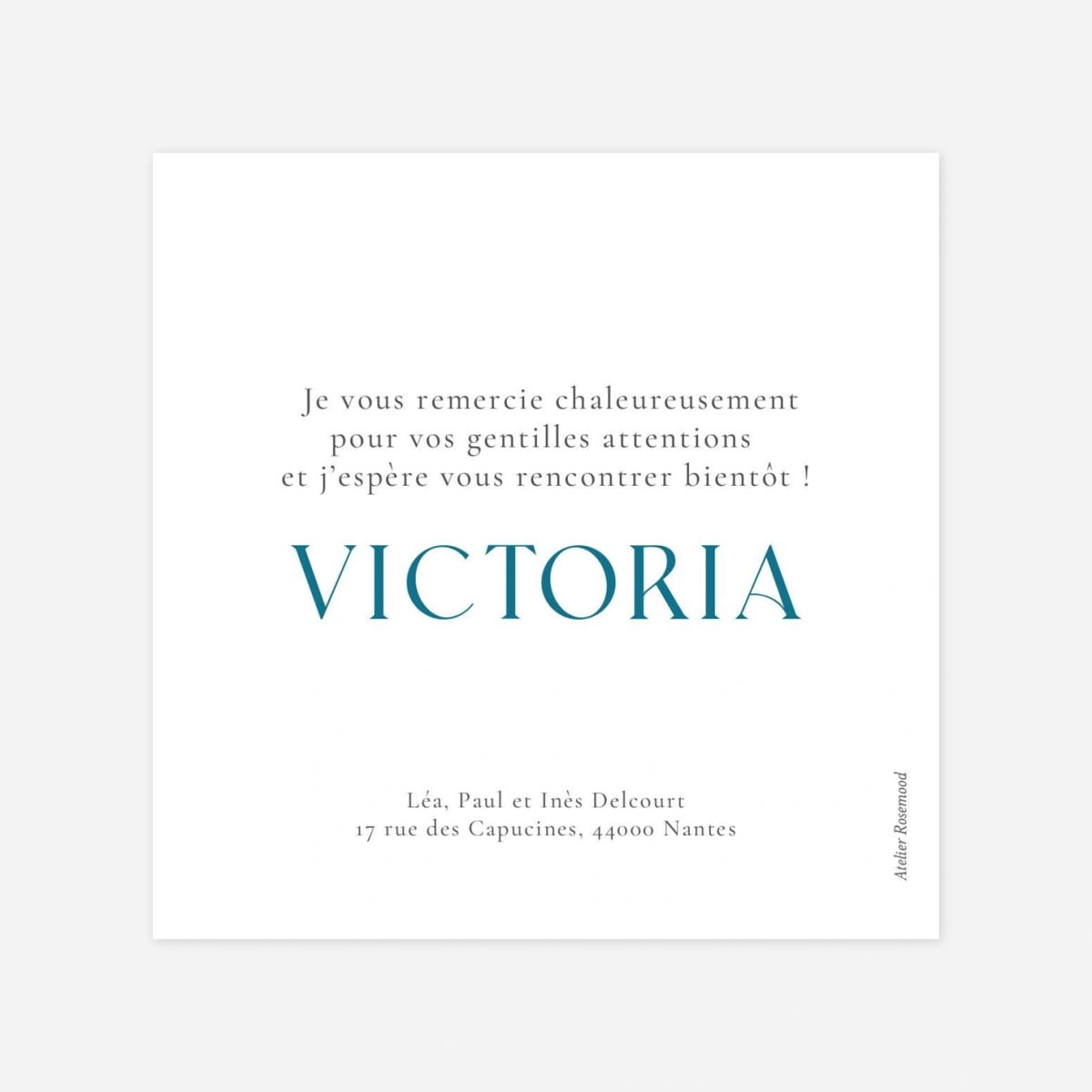 Carte remerciement naissance Storia arche