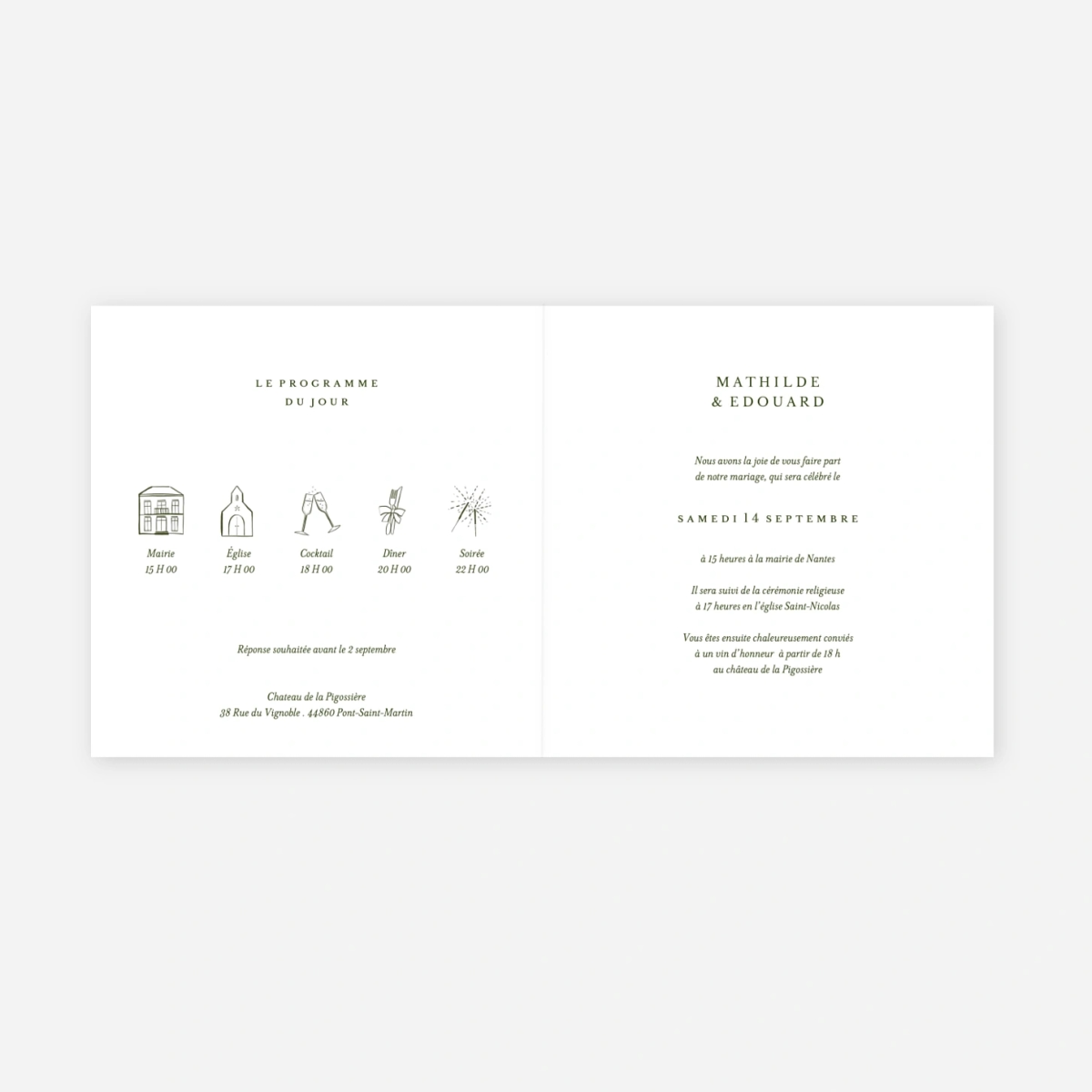 Faire-part mariage Trait d'union