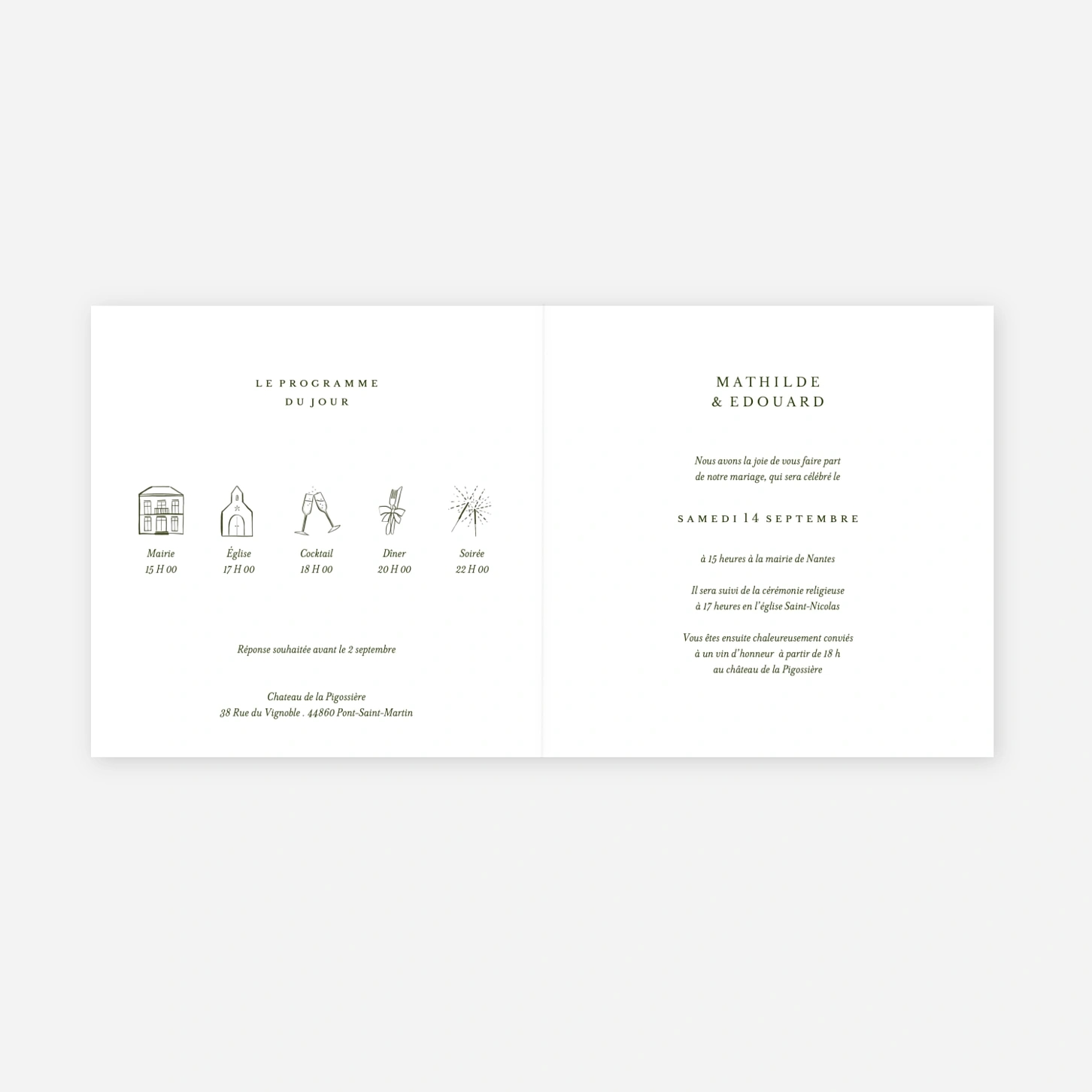 Faire-part mariage Trait d'union