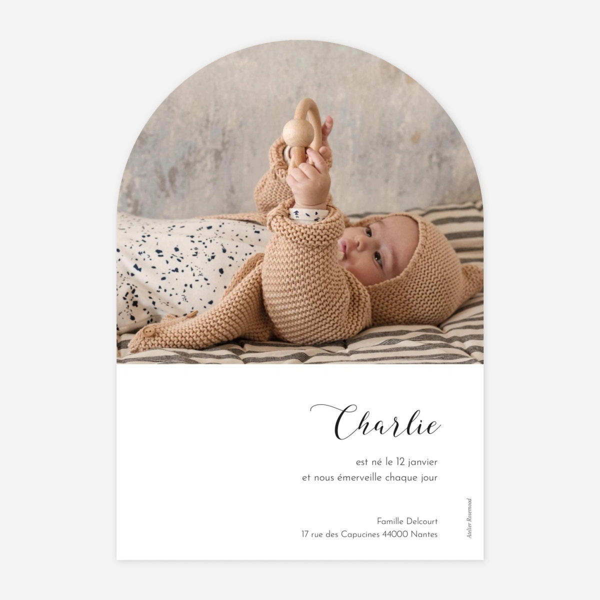 Faire-part naissance Tendre innocence