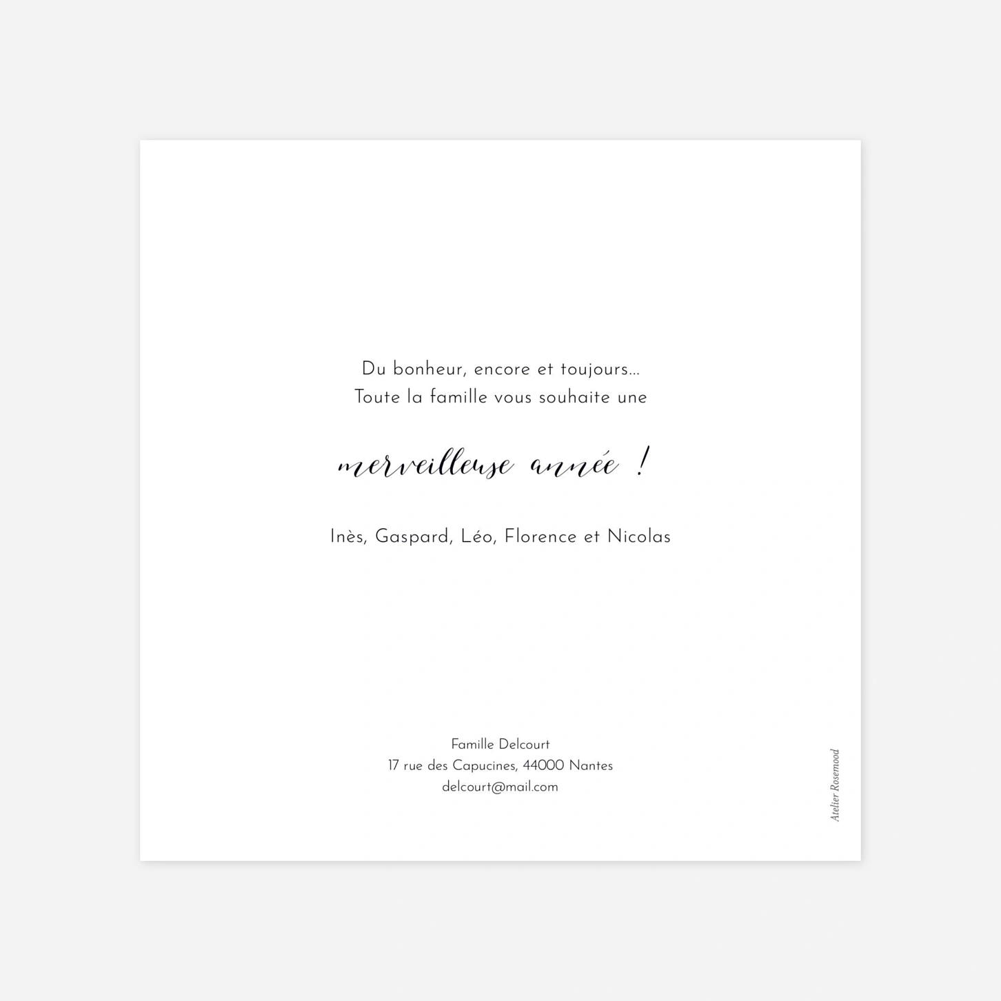 Carte de voeux Tendre innocence