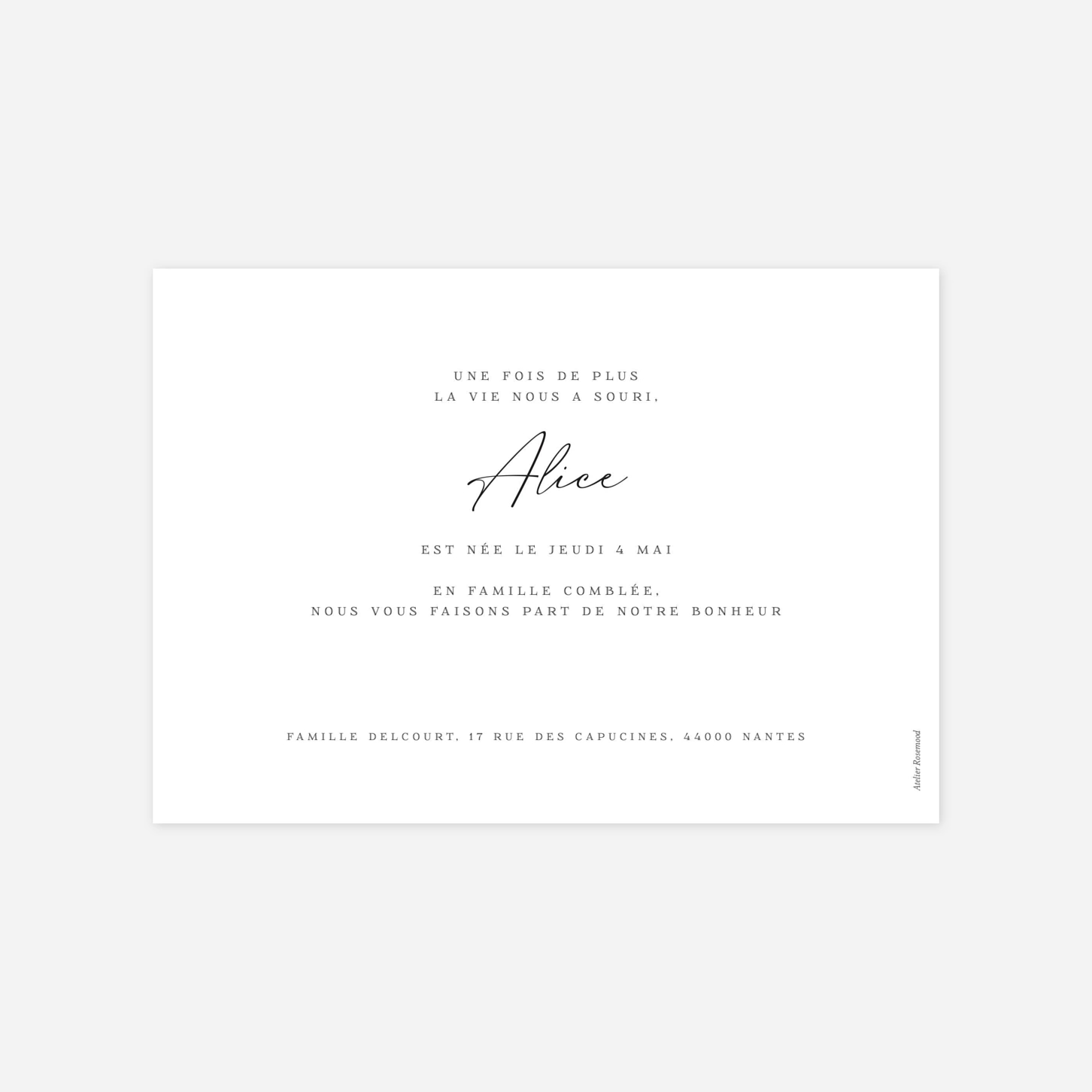 Faire-part naissance Tendresse