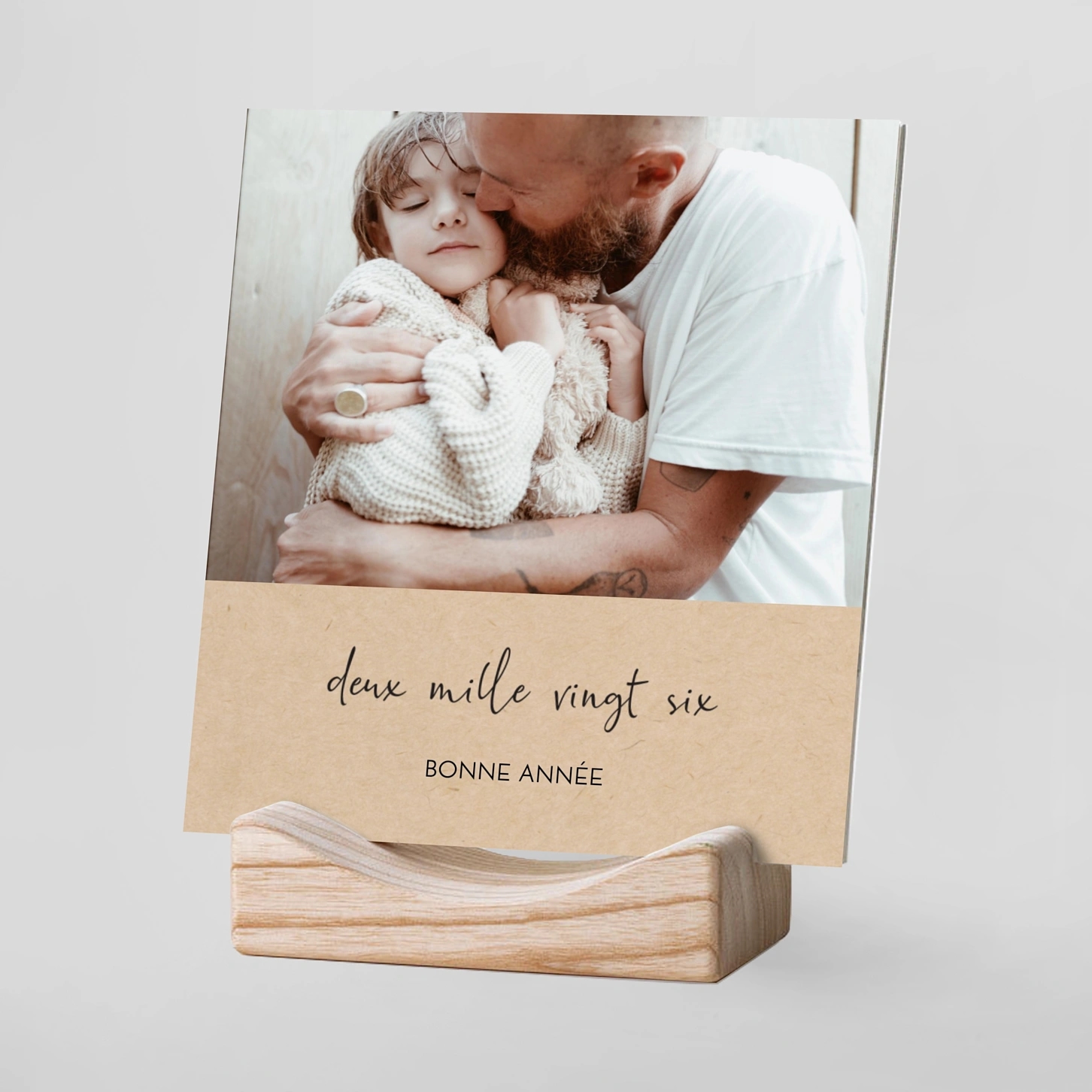 Calendrier photo avec support bois Texturé