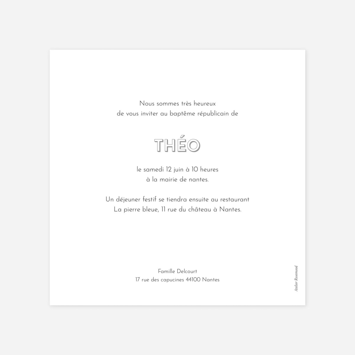 Faire-part baptême The photo !