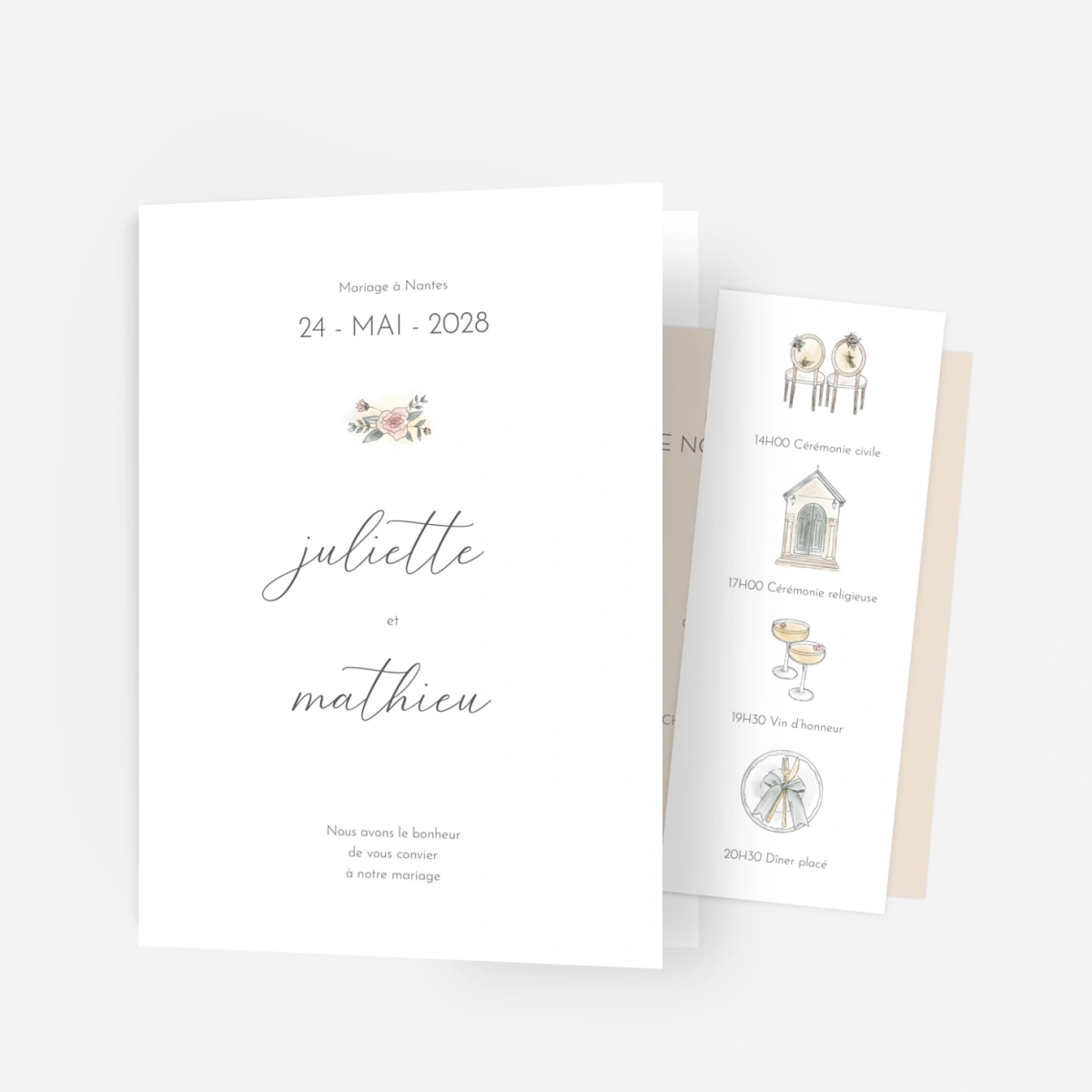 Faire-part mariage Tendre instant