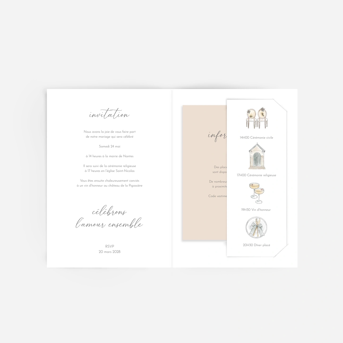 Faire-part mariage Tendre instant