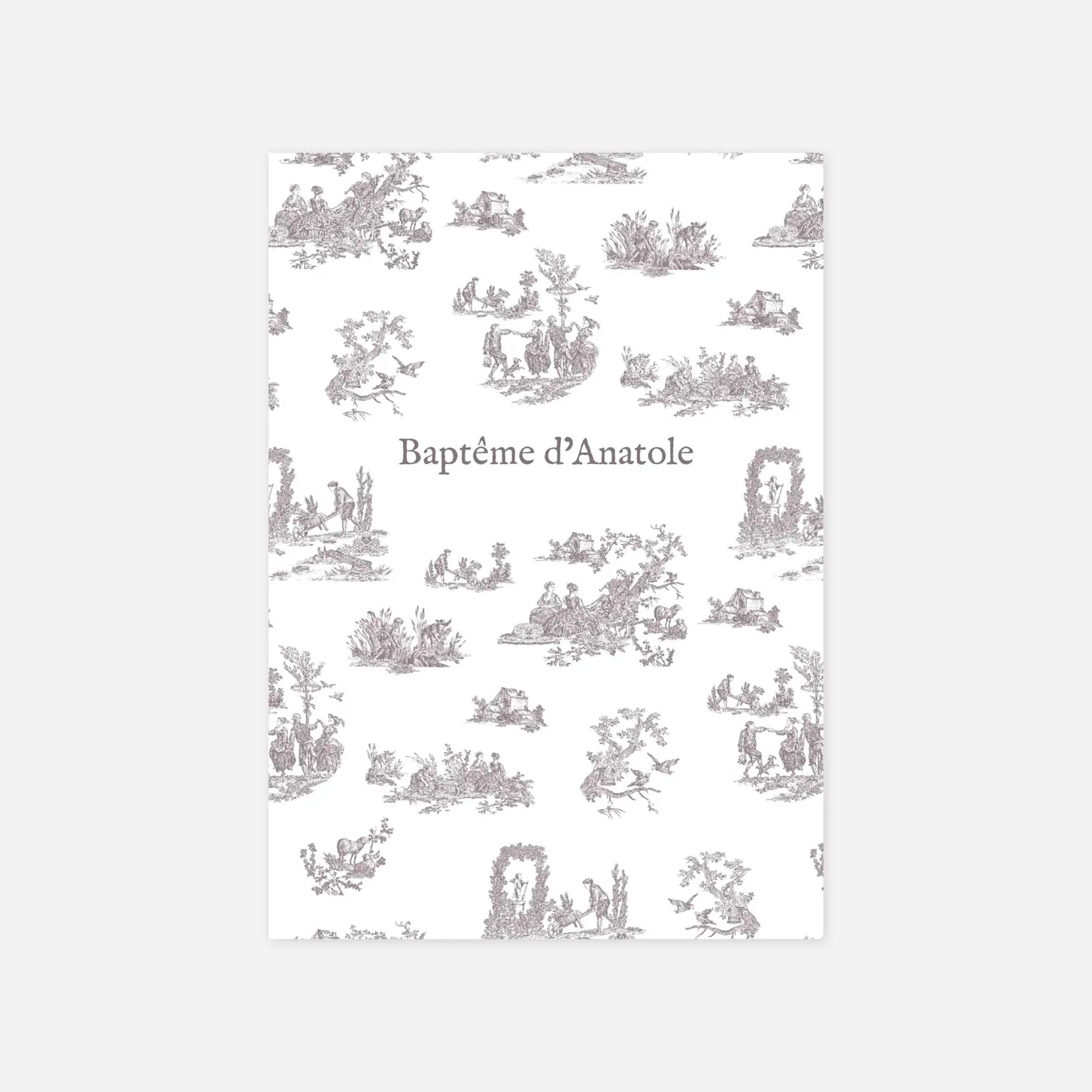 Menu baptême Toile de Jouy