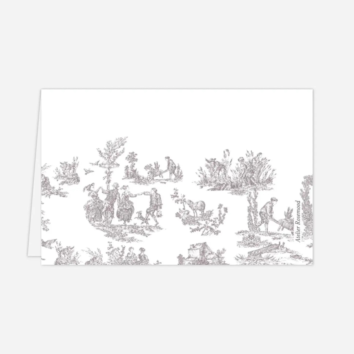 Marque-place baptême Toile de Jouy