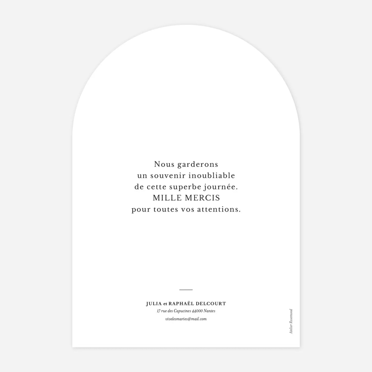 Carte de remerciements Tout simplement