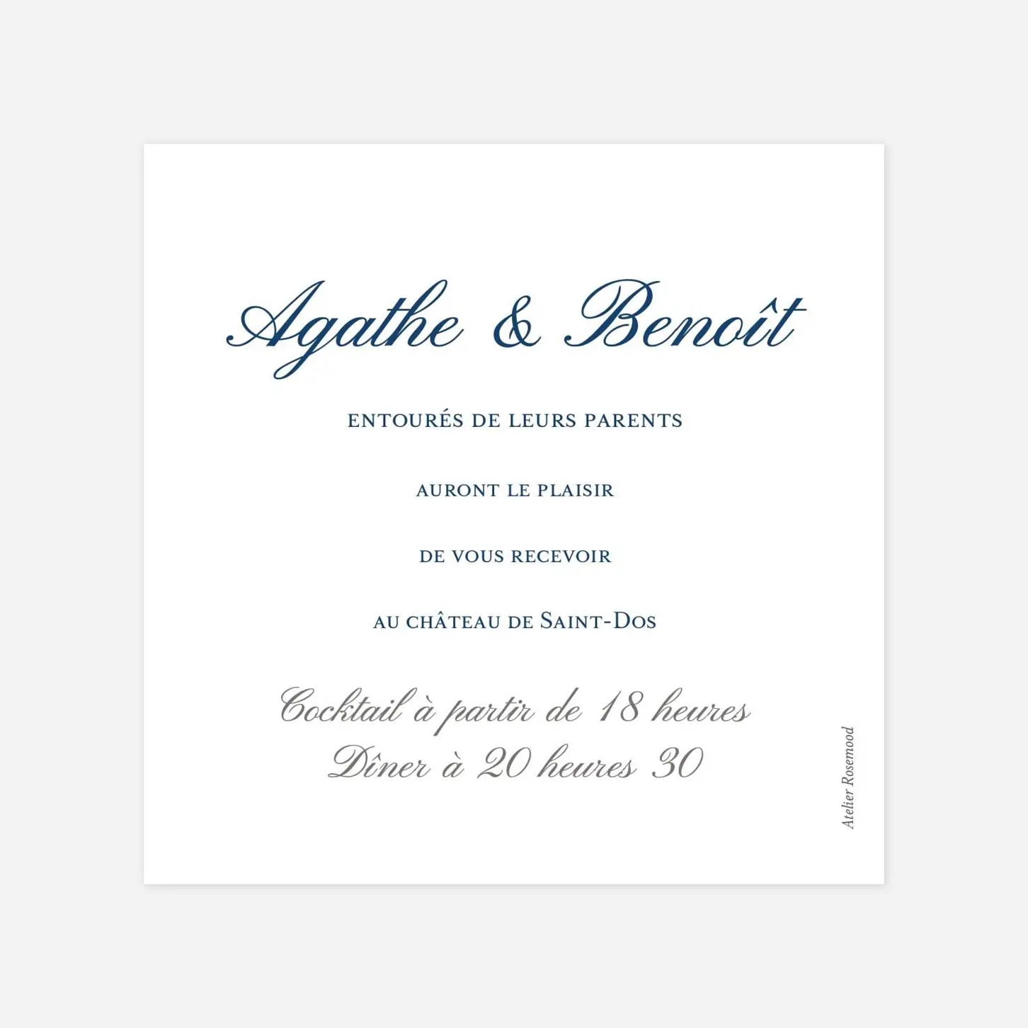 Carton d'invitation Tout simplement