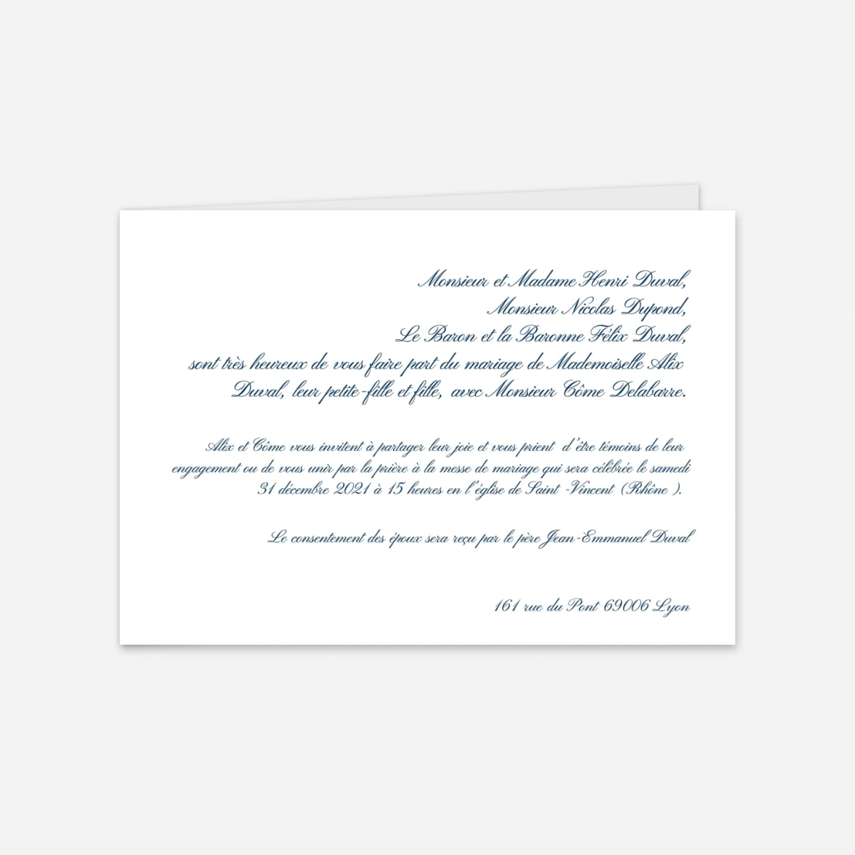 Faire-part mariage Traditionnel