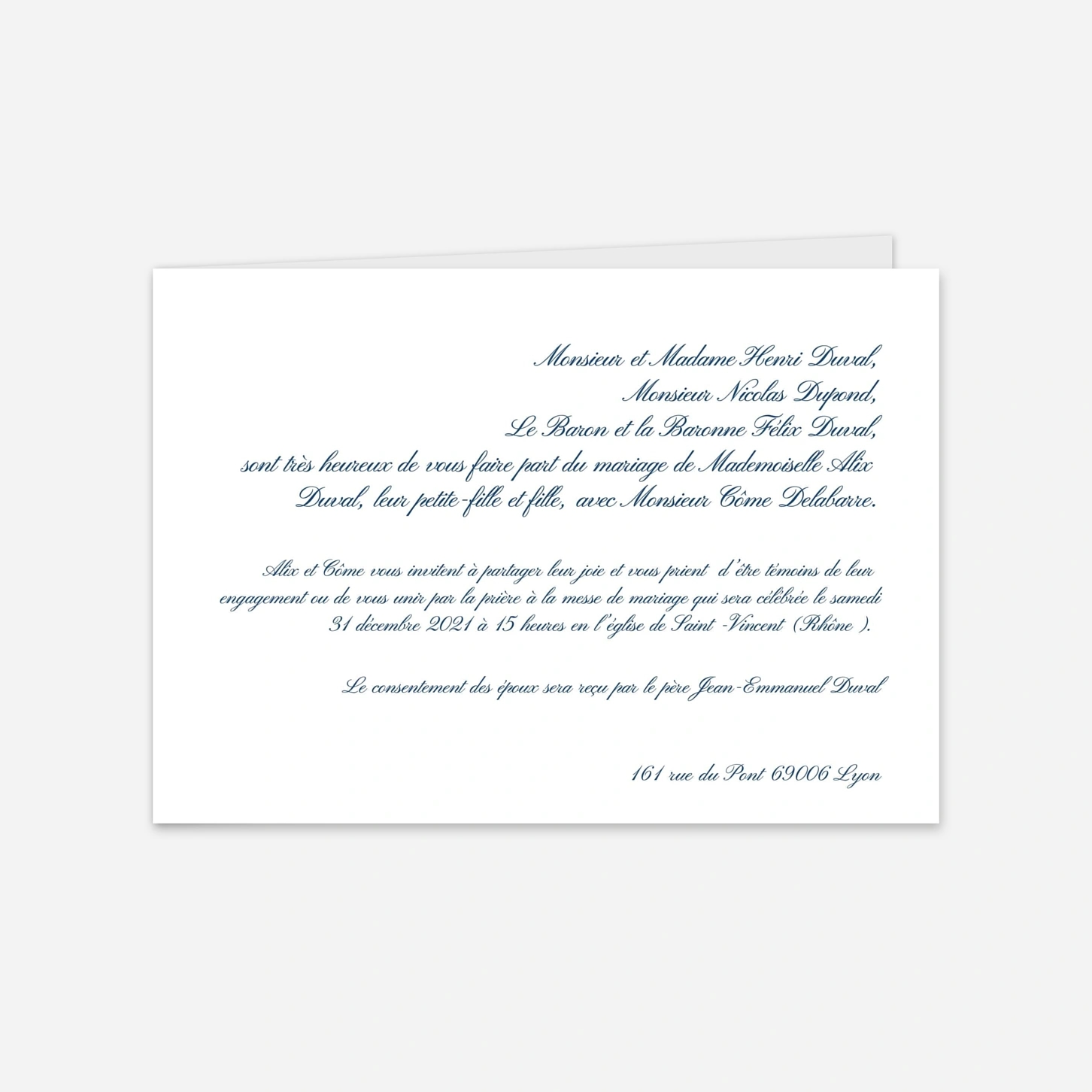 Faire-part mariage Traditionnel