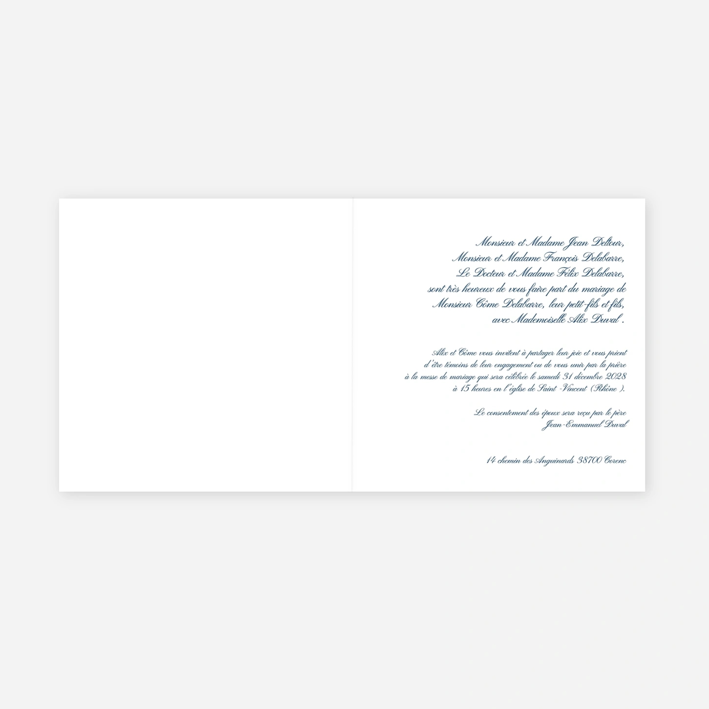 Faire-part mariage Traditionnel