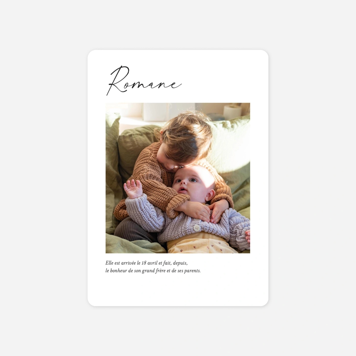 Faire-part naissance Un beau jour