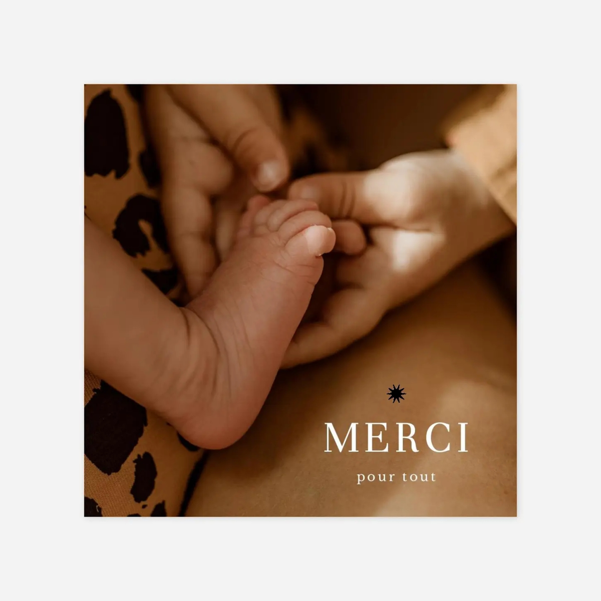 Carte remerciement naissance Une étoile est née