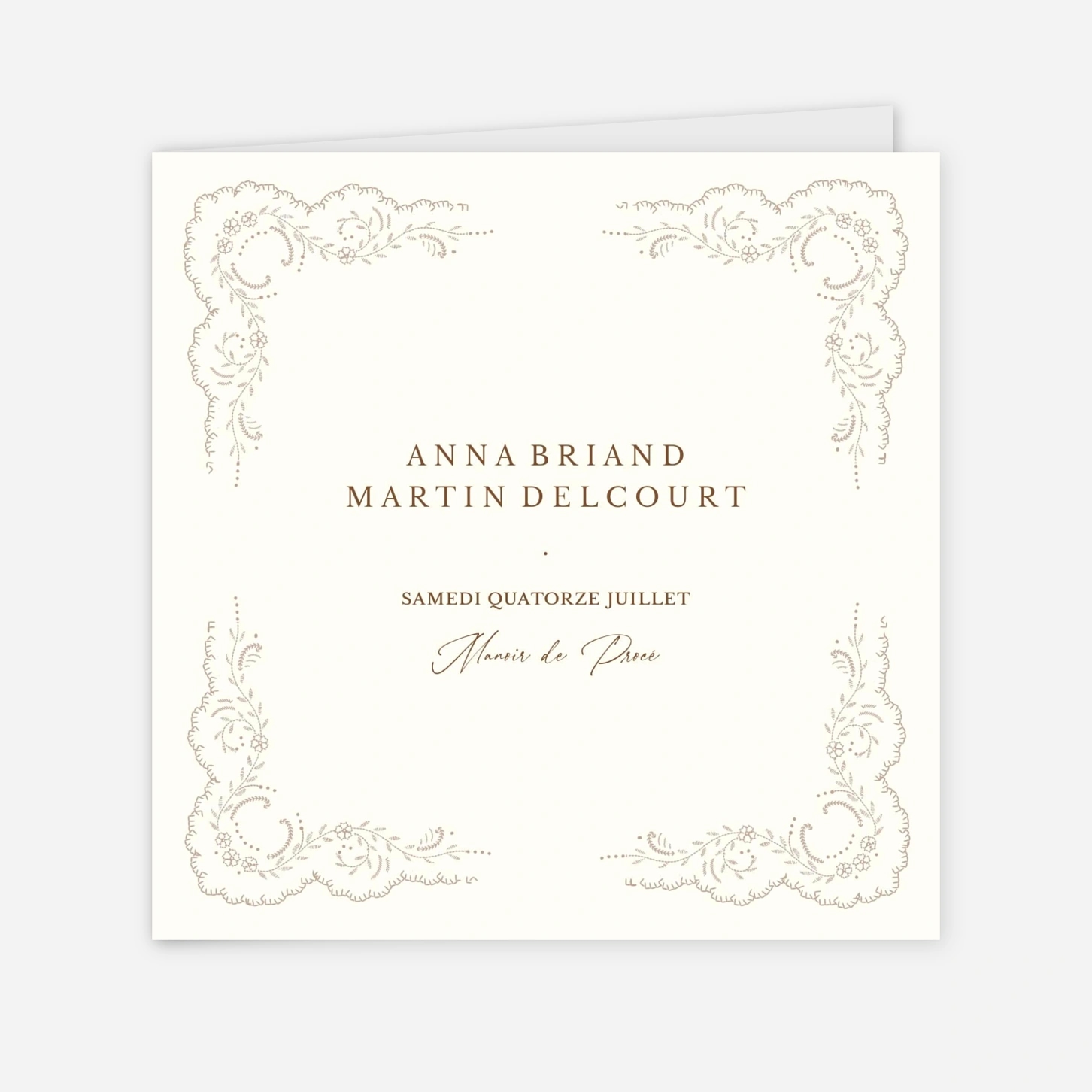 Faire-part mariage Union brodée