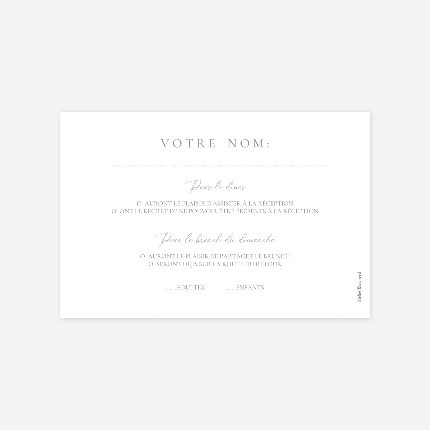 Carton réponse Union d’Amour