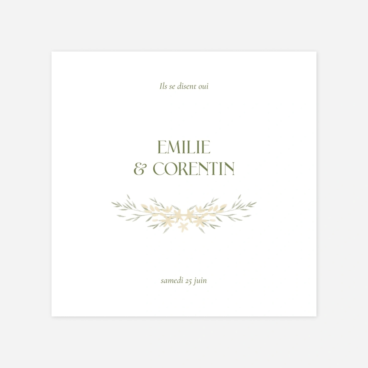 Faire-part mariage Union fleurie