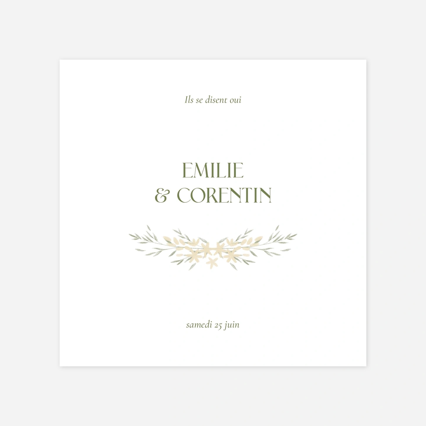 Faire-part mariage Union fleurie