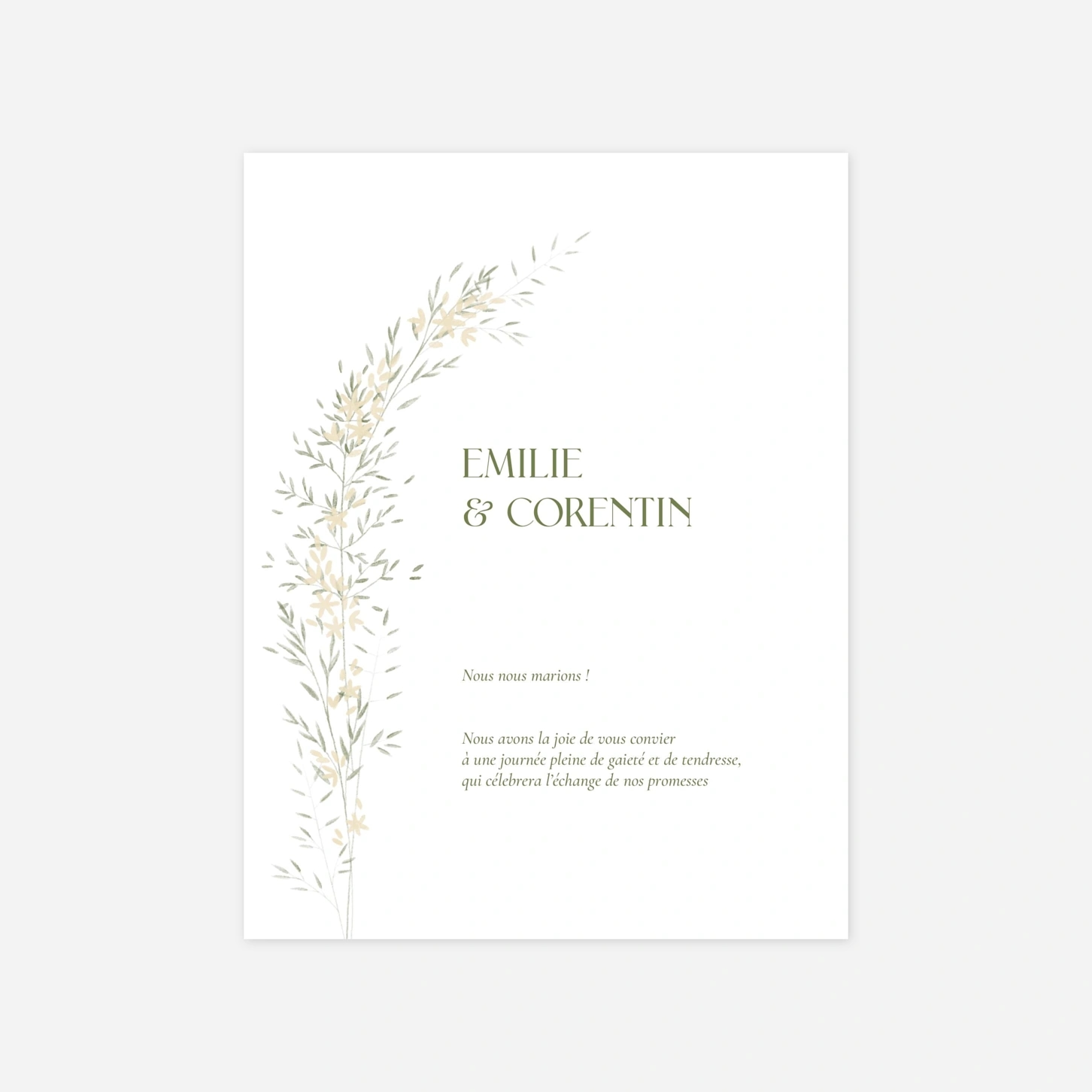 Faire-part mariage Union fleurie