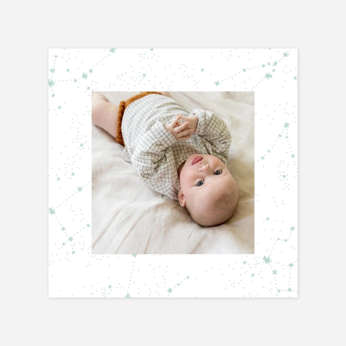 Carte remerciement naissance Univers