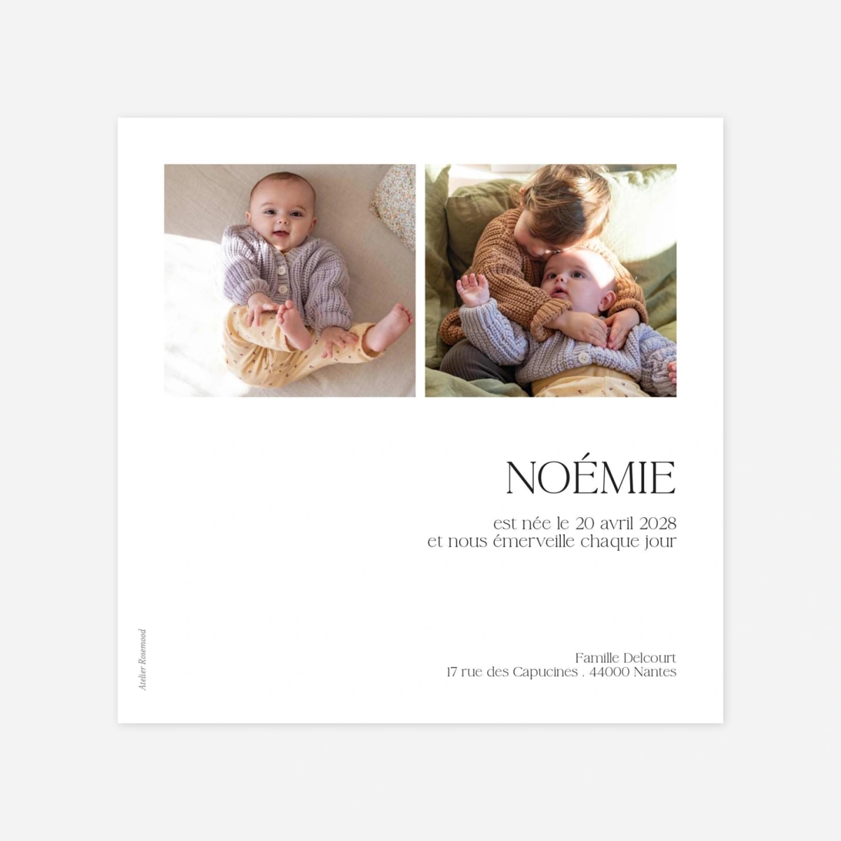 Faire-part naissance Un jour