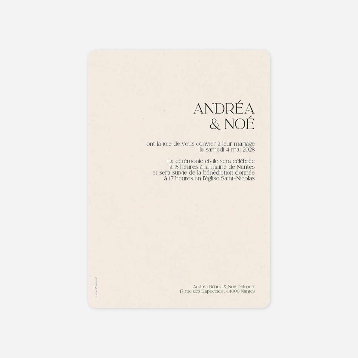 Faire-part mariage Un jour