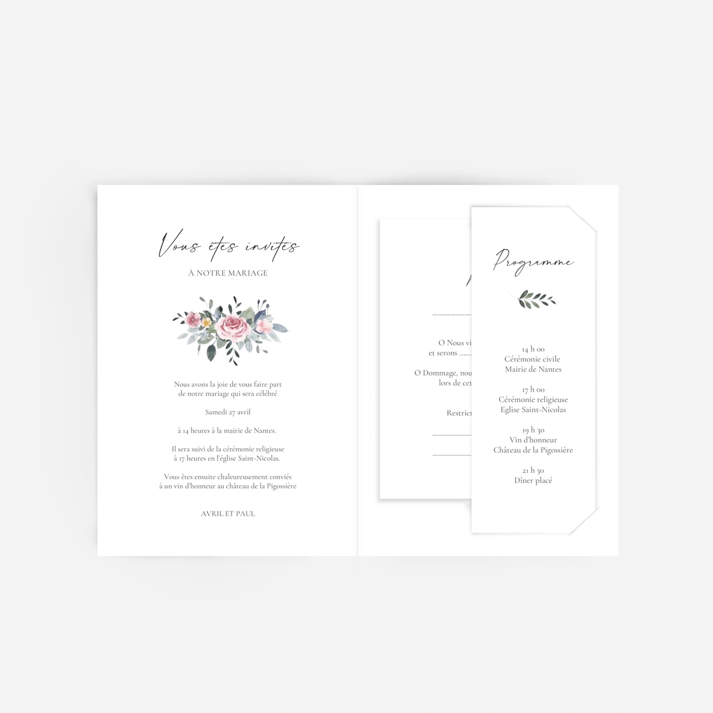 Faire-part mariage Union poétique