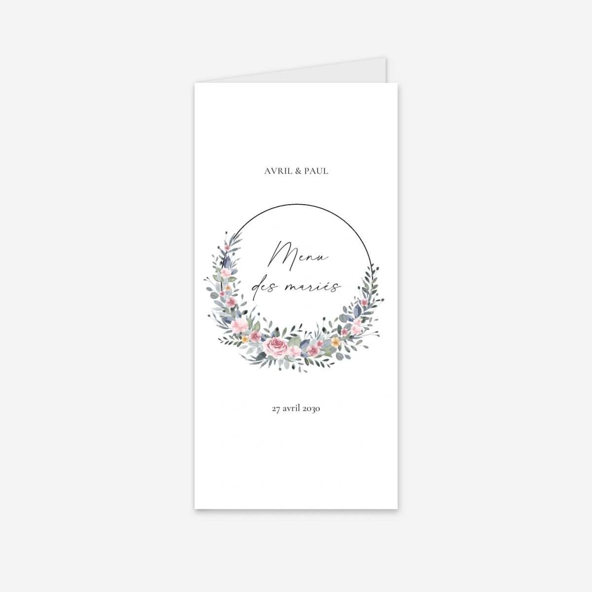 Menu mariage Union poétique