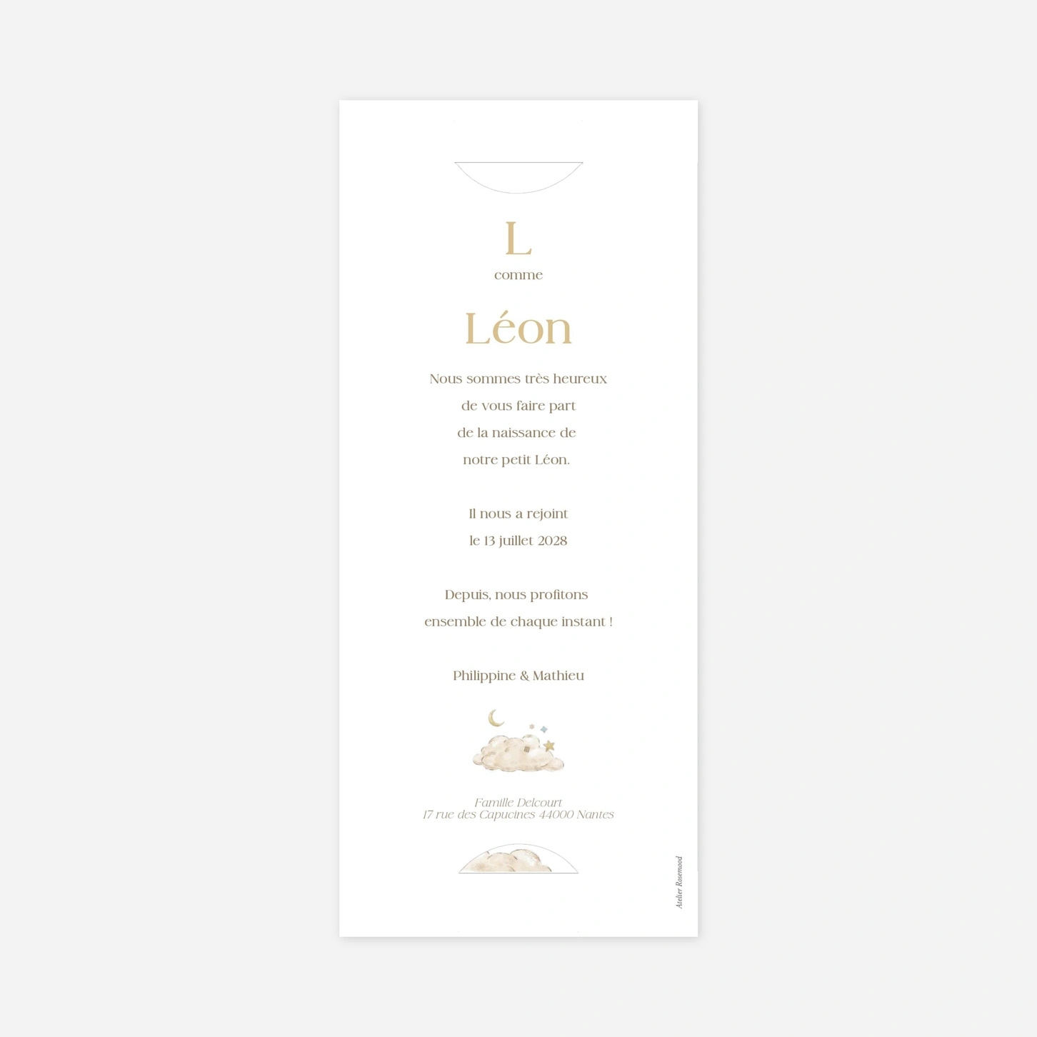 Faire-part naissance Venue au monde