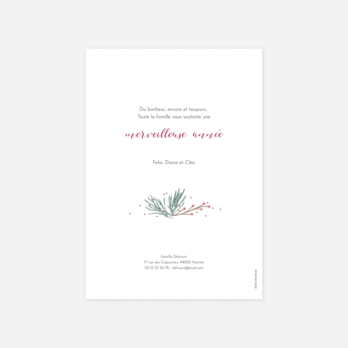 Carte de voeux Vent d'hiver