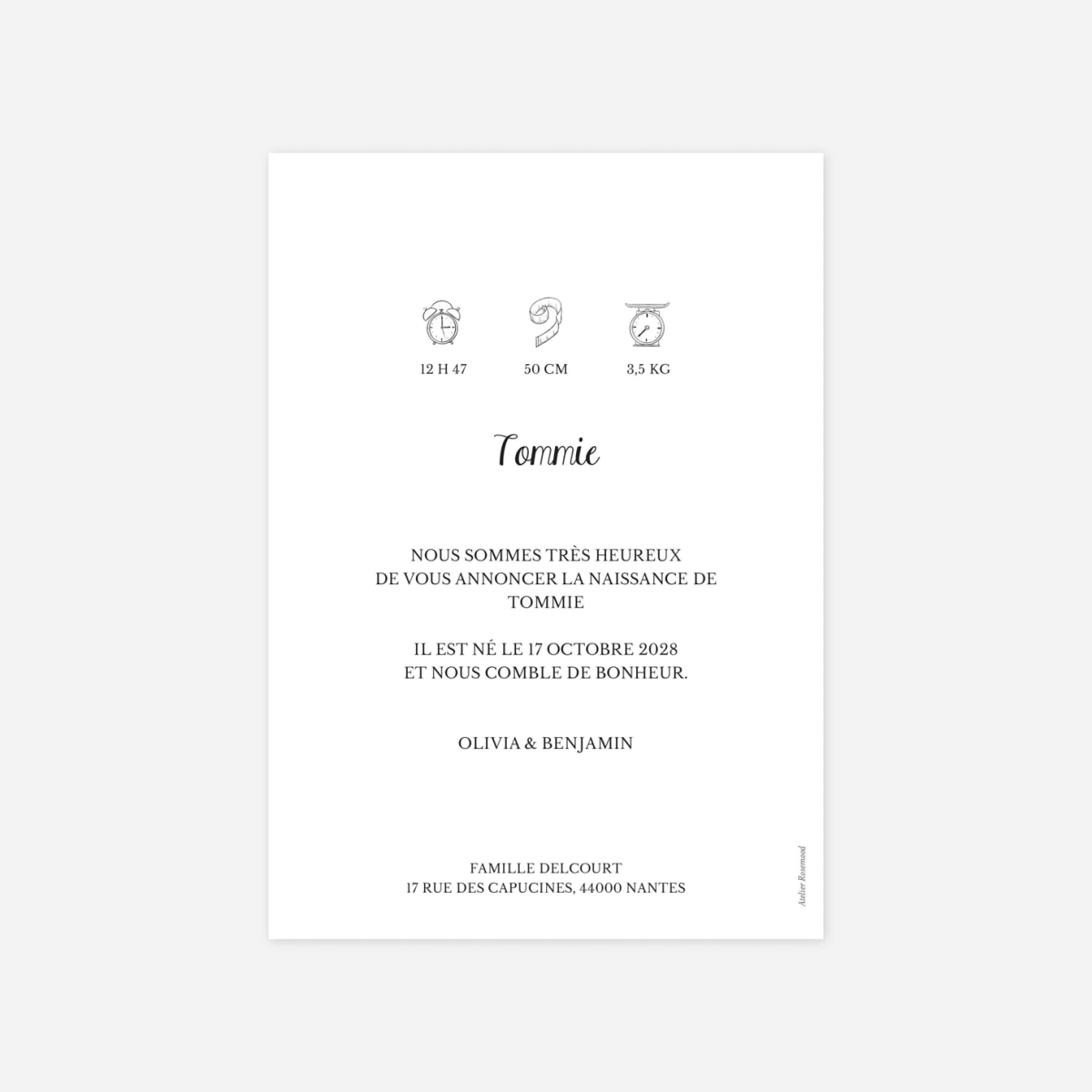 Faire-part naissance Mon joli prénom