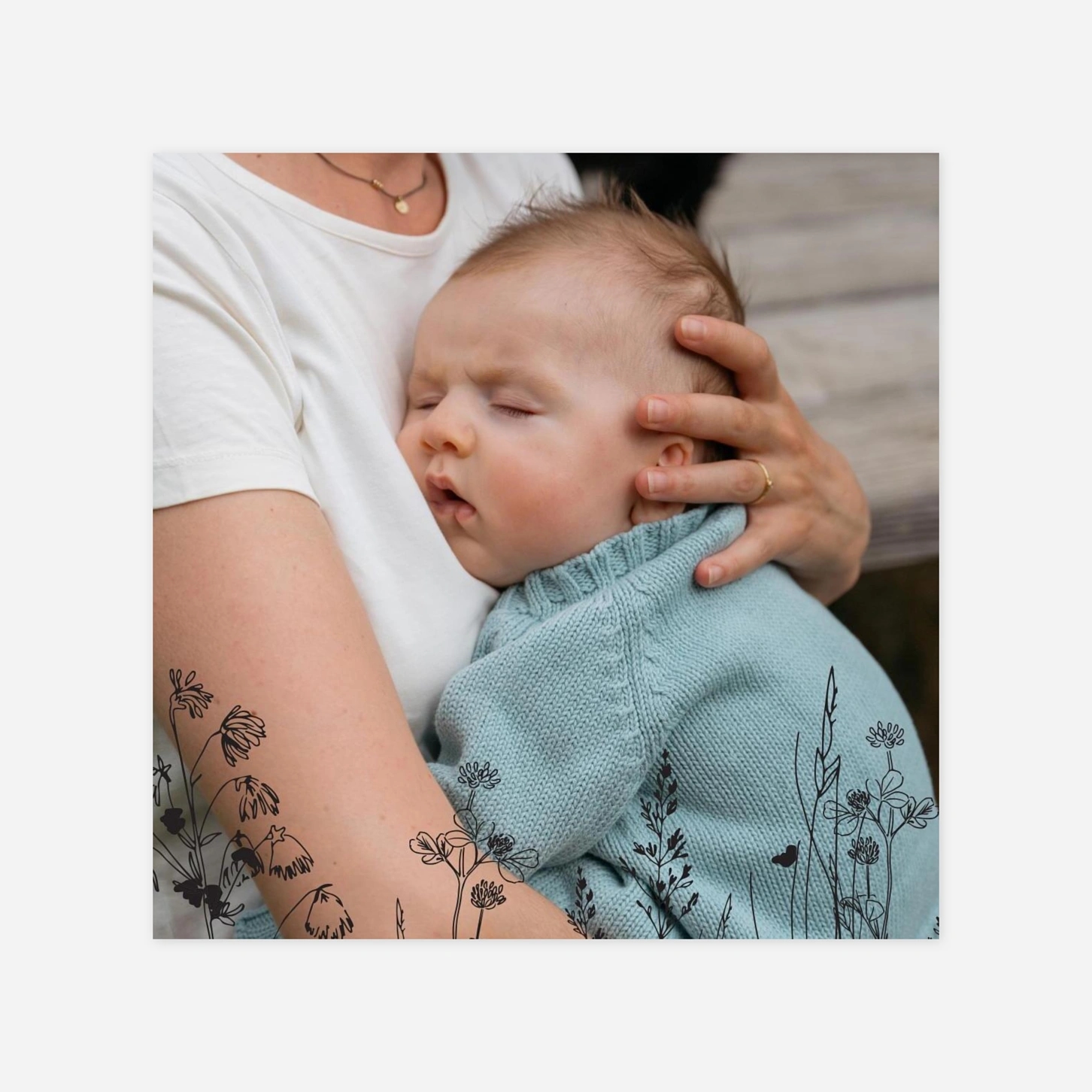 Carte remerciement naissance Petit vélo en balade