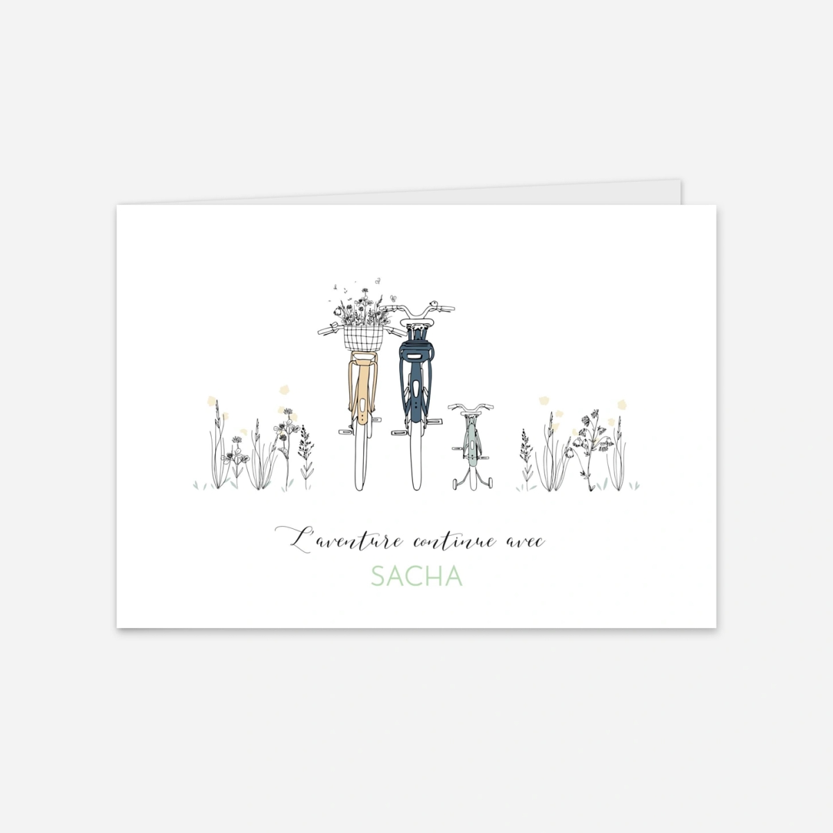 Faire-part naissance Petit vélo en balade