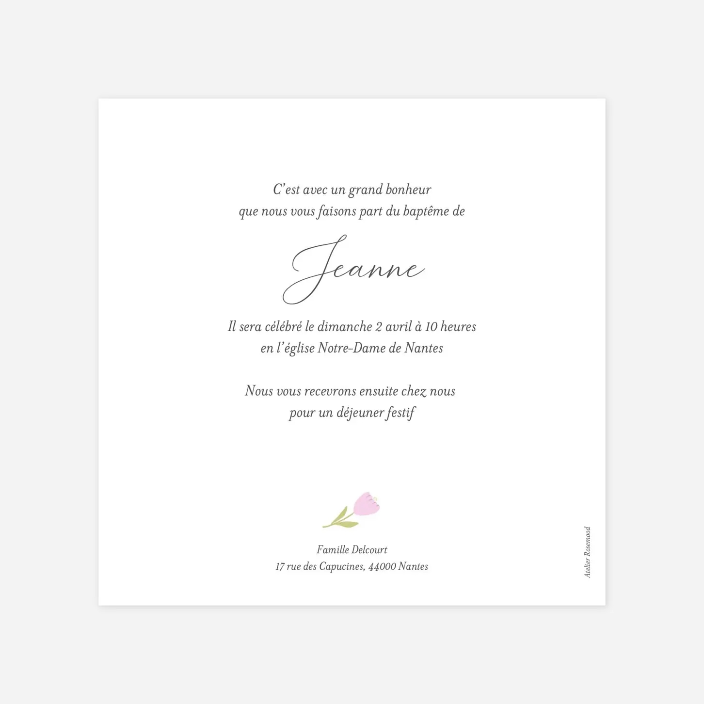 Faire-part baptême Village en fête
