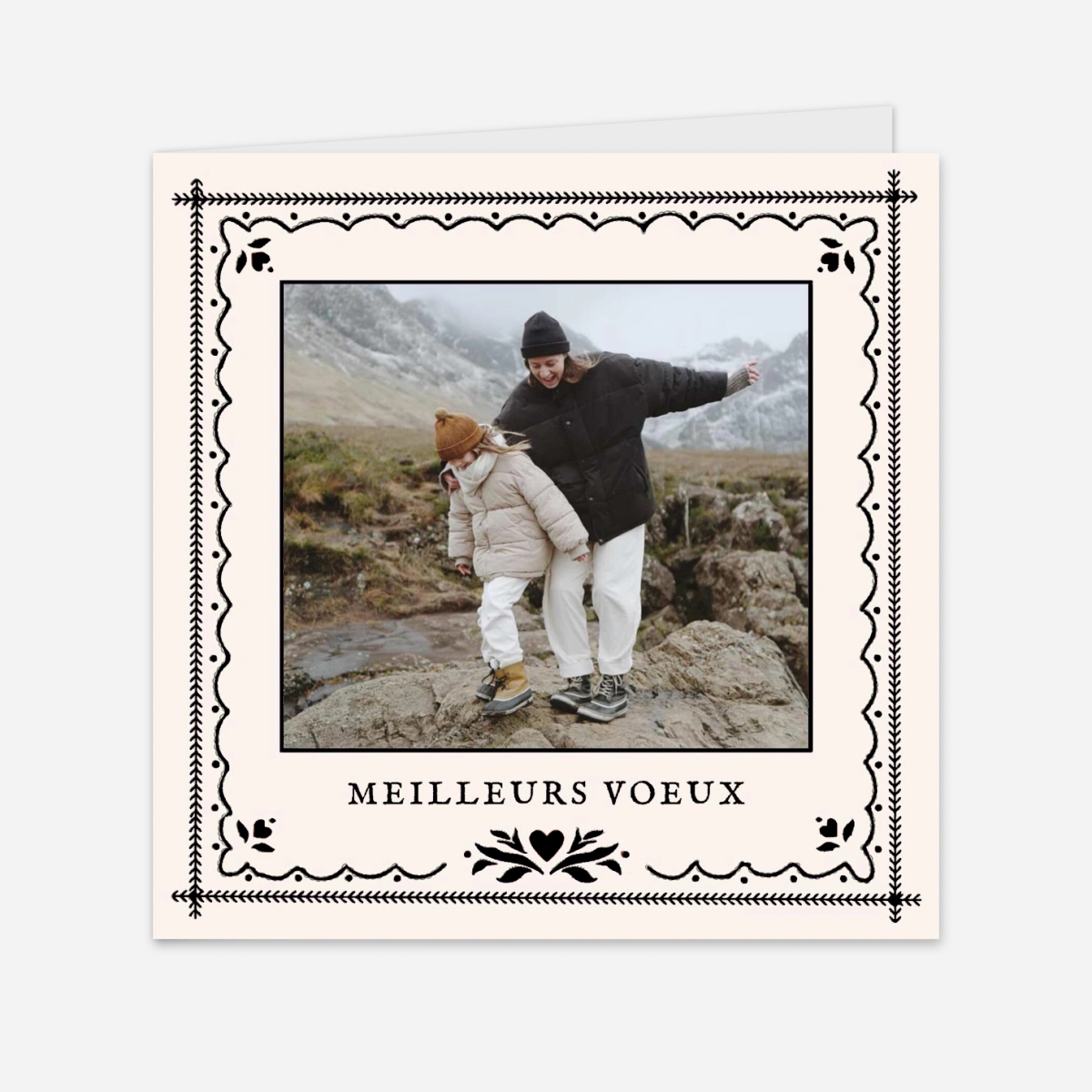 Carte de voeux Vœux brodés