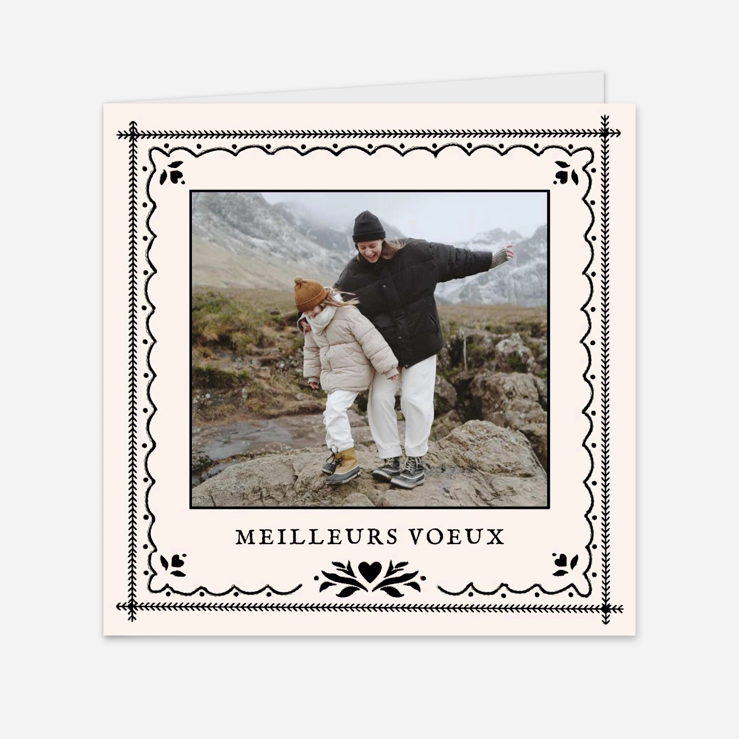 Carte de voeux Vœux brodés