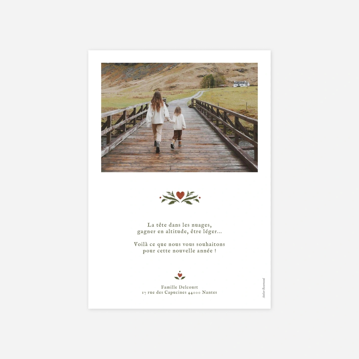 Carte de voeux Vœux brodés