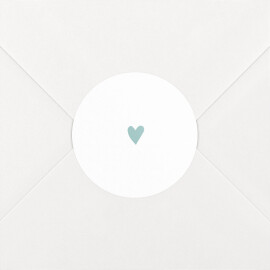 Stickers pour enveloppes naissance Élégant cœur vert