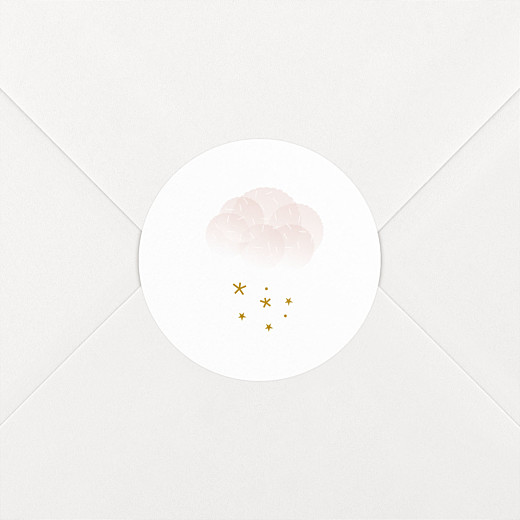 Stickers pour enveloppes naissance Brume rose - Vue 1