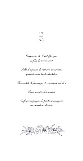 Menu de mariage Esquisse fleurie blanc - Page 3