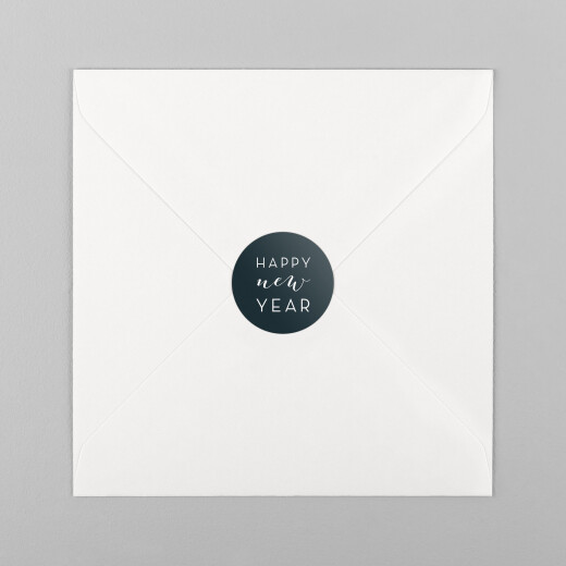 Stickers pour enveloppes vœux Dans mon jardin d'hiver bleu noir - Vue 2