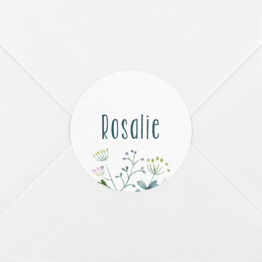 Stickers pour enveloppes naissance Bouquet sauvage bleu - Vue 1